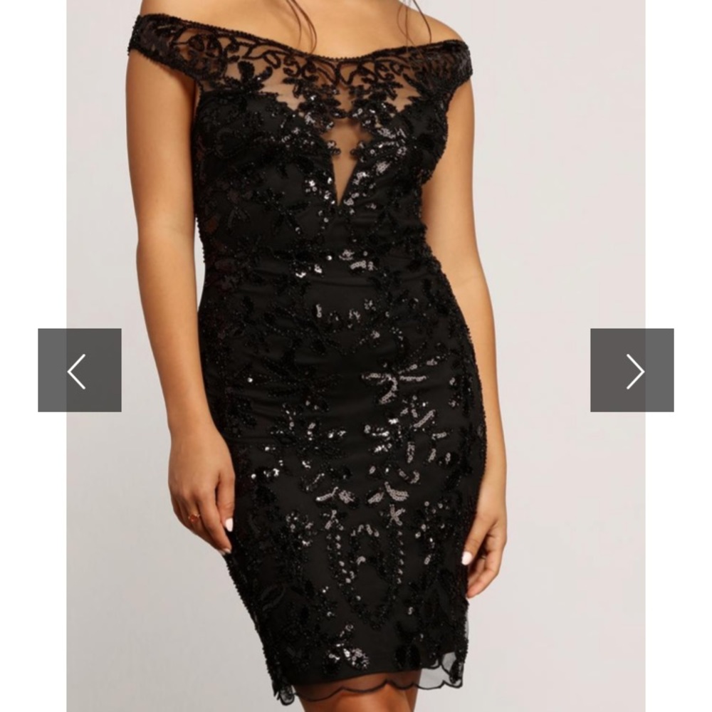 CARINA SEQUINED MESH MINI DRESS